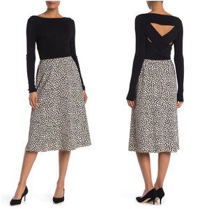 T TAHARI Leopard Polka Dot A-Line Pull-On Skirt